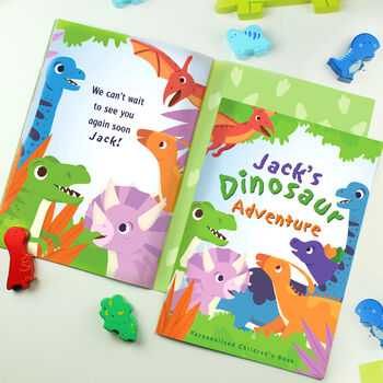 Personalised Dinosaur Adventure Story Book Gift, 4 of 8