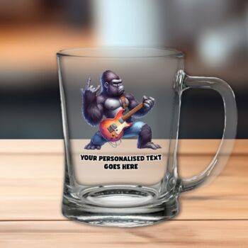 Personalised Gorilla Playing Guitar Tankard Gift, 2 of 2