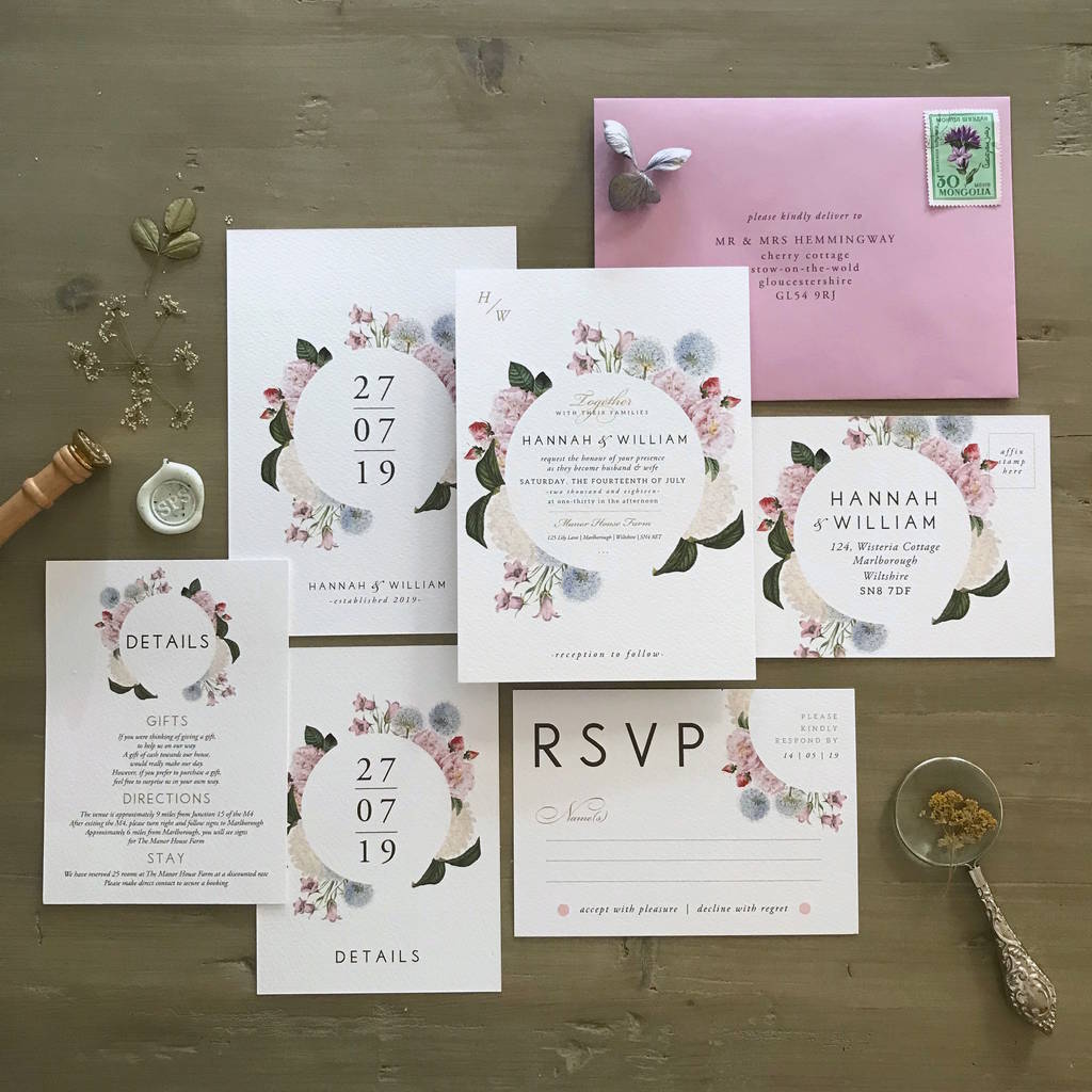 Hannah Florals | Botanical Wedding Invitation, 1 of 3