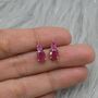 Ruby Silver Stud Earrings, July Birthstone Jewelry, thumbnail 6 of 8