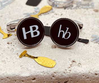 Personalised Silver Plated Initial Cufflinks, 4 of 6