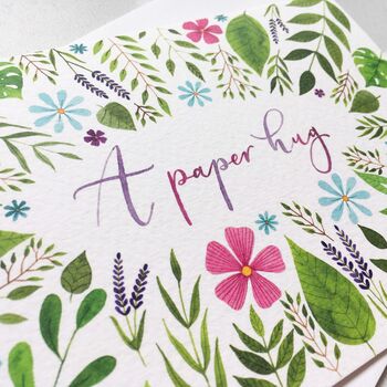 'A Paper Hug' Hand Lettered Watercolour Card, 2 of 2