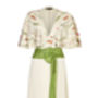 Wrap Dress In Meadow Flower Ivory Crepe, thumbnail 2 of 3