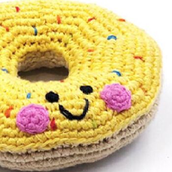 Handmade Doughnut Yellow Fair Trade Toy, 3 of 3