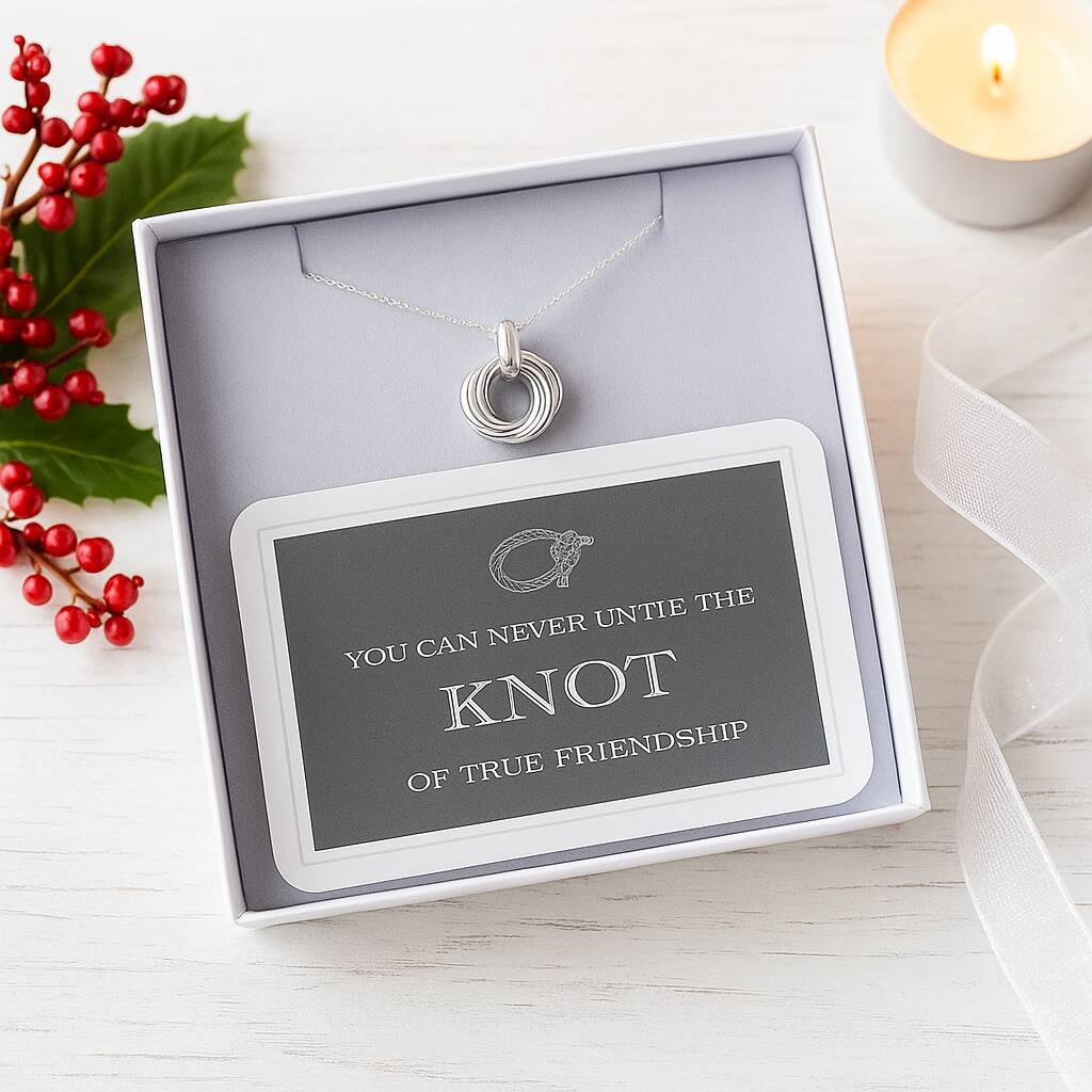 Knot Of Friendship Sterling Silver Necklace, 1 of 6