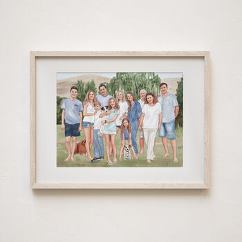 Family Gift Custom Hand Drawn Watercolor Portrait From Photos, 4 of 9