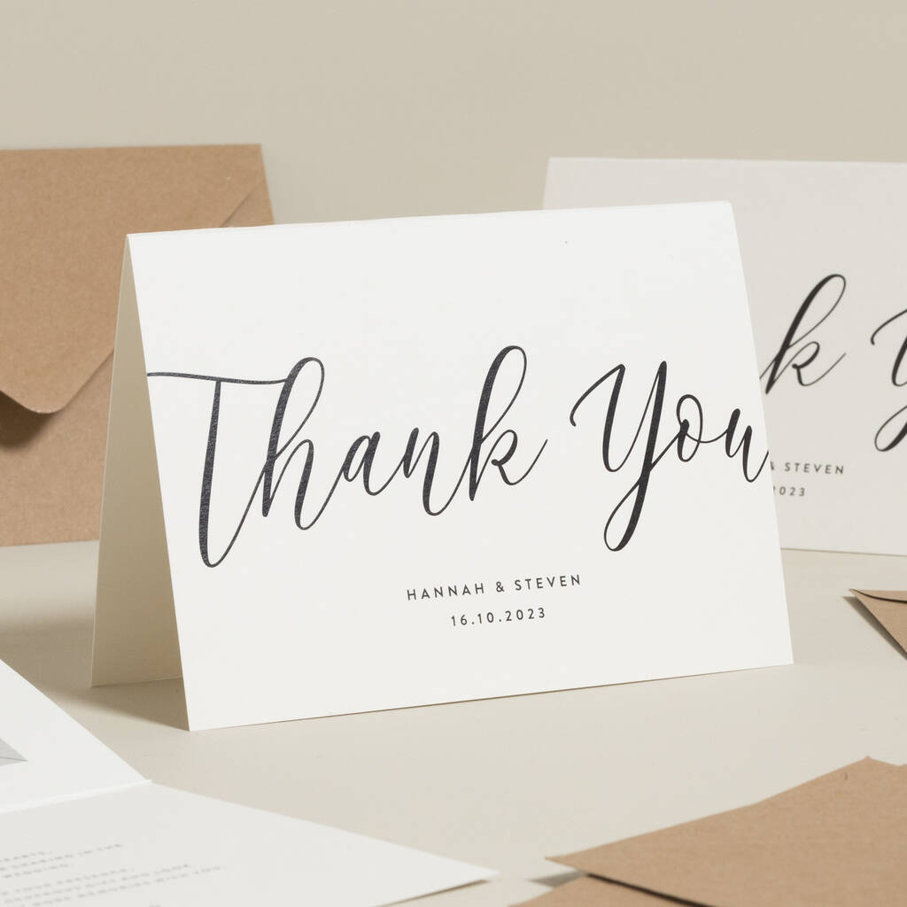 Simple Personalised Thank You Card By Twist Stationery