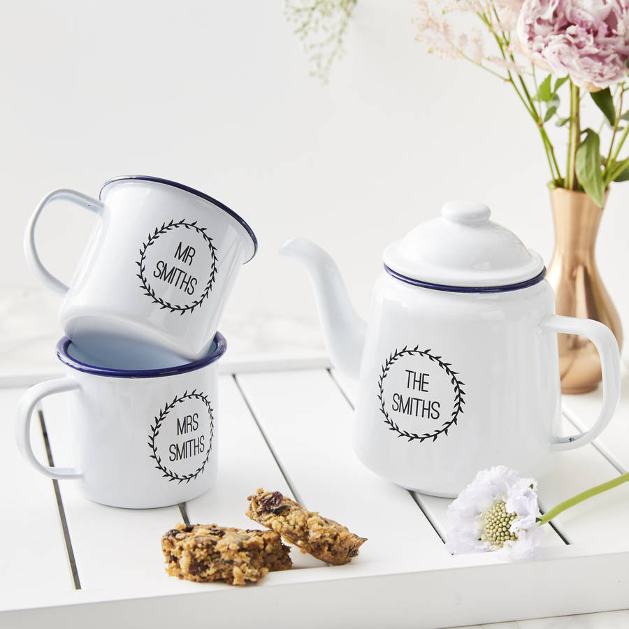 Enamel Personalised Teapot By Sophia Victoria Joy