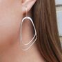 Silver And Gold Double Hoop Earrings, thumbnail 6 of 7
