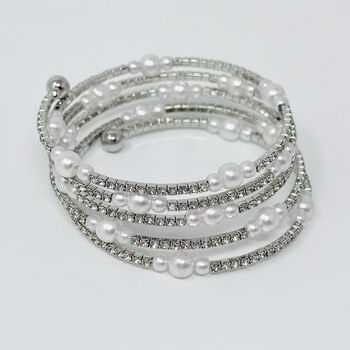 Winding Sparkle And Pearl Bangle, 3 of 6