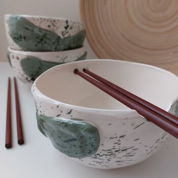 Handmade Ceramic Noodle Bowl, Pottery Ramen Bowl, 4 of 5