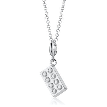 Sterling Silver Building Block Charm Necklace, 2 of 7