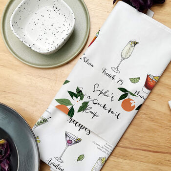 Personalised Gin Cocktail Recipe Tea Towel, 2 of 5