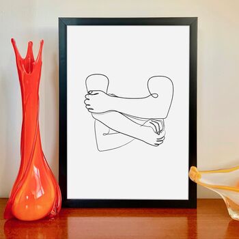Hold Me Tight Minimal Line Drawing Art Print, 5 of 6