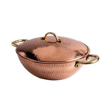 Hand Hammered Copper Stew Pot With Lid, 3 of 6