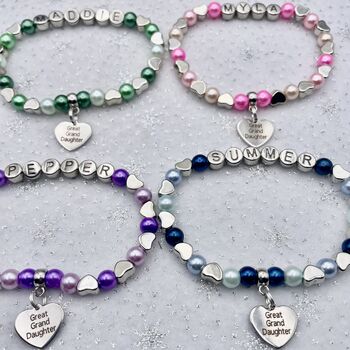 Personalised Great Granddaughter Bracelet Keepsake. Great Granddaughter Gift, 2 of 12