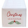 Christmas Holly Personalised Family Table Runner, thumbnail 2 of 6
