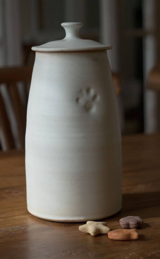 pottery dog treat jar by the dandy dog company