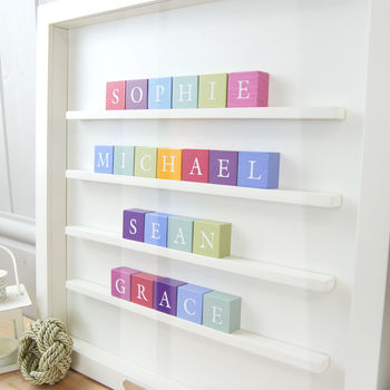 Personalised Four Names Family Alphabet Block Frame, 2 of 3