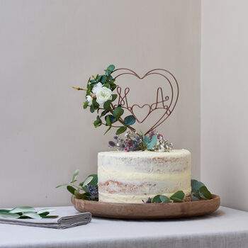 Eucalyptus And Rose Personalised Wedding Cake Topper, 2 of 7