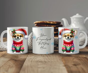 Personalised Chihuahua In Christmas Jumper Mug B, 2 of 2