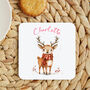 Personalised Reindeer Christmas Coaster, thumbnail 1 of 2