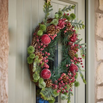 Traditional Winter Berry Door Wreath, 3 of 7