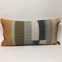 Combed Stripe Cushion, Mustard + Graphite, thumbnail 1 of 5
