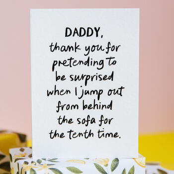 Funny Parent Card Pretending To Be Surprised Personalised For Mummy Or Daddy, 2 of 7