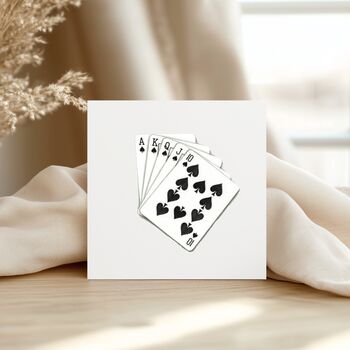 Playing Cards – Hand Drawn Casino Greeting Card Illustration, 3 of 6