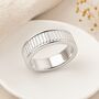 Personalised Mens Sterling Silver Ridged Spinning Ring, thumbnail 1 of 12