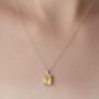 Citrine Emerald Cut Pendant Necklace In Sterling Silver And Gold, thumbnail 6 of 10