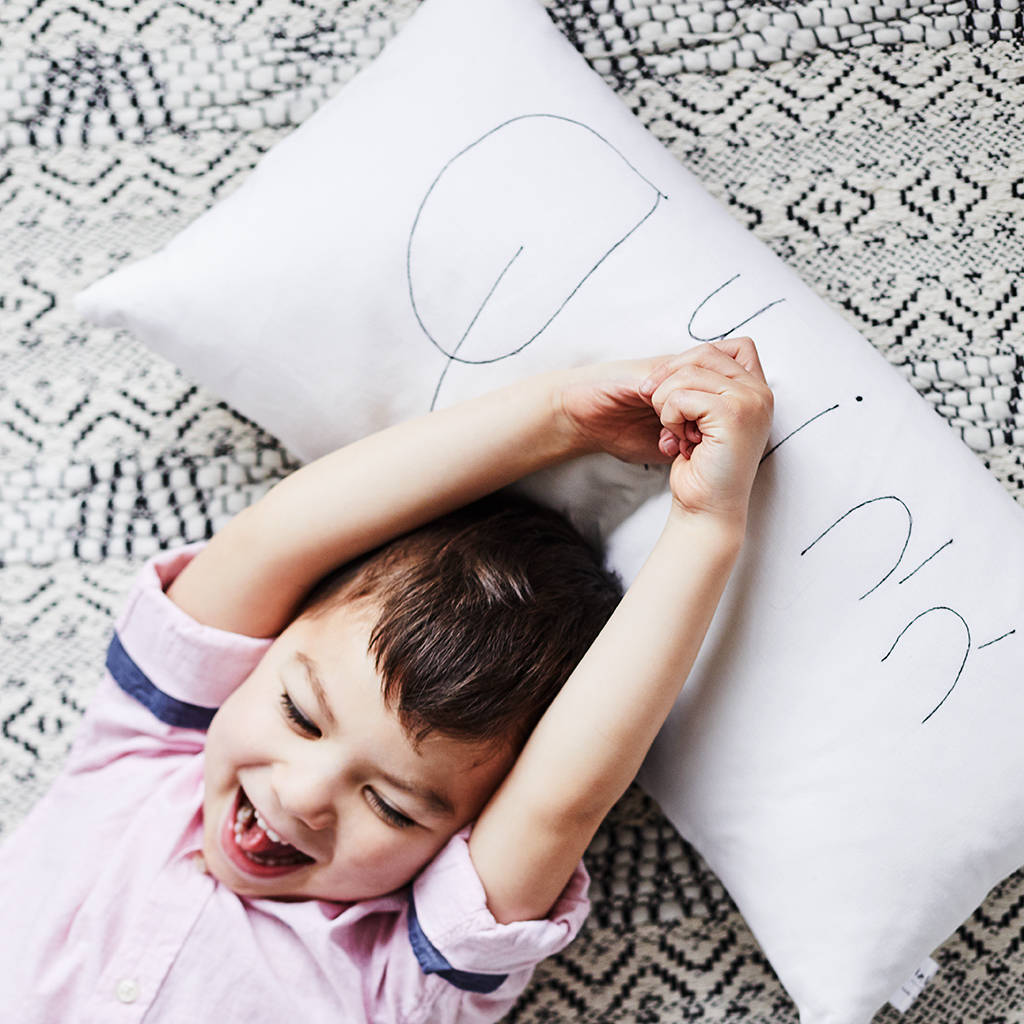 Your Child's First Hand Writing On A Cushion By Kay Buckley Designs