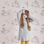 Little Bunny Wallpaper In Blush Pink Sample, thumbnail 3 of 3