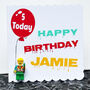 Personalised Lego Artist 'Happy Birthday' Card, thumbnail 1 of 2