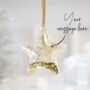 Personalised Gold Glitter Star Christmas Bauble, thumbnail 2 of 3