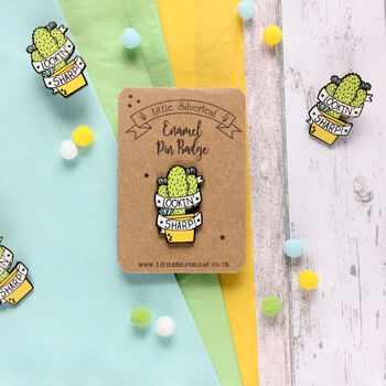 Cute Cactus Enamel Pin Badge Lookin' Sharp, 2 of 3