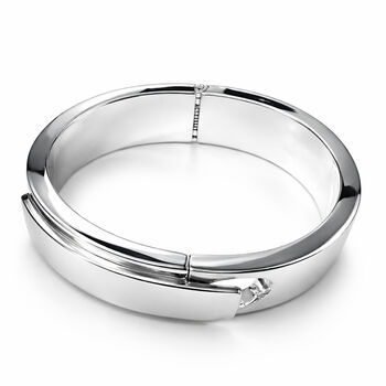 Art Deco Sterling Silver Statement Bangle, 7 of 8