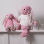 Personalised Pink Cable Blanket And Comforter Gift Set, thumbnail 5 of 8