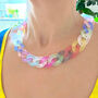 Chunky Rainbow Acrylic Link Necklace Gift For Her, thumbnail 2 of 4