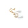 Gold Plated Sterling Silver Cz Double Huggie Earrings, thumbnail 3 of 4