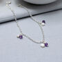 Amethyst Charm Bracelet Sterling Silver, thumbnail 3 of 4