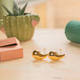 Large Gold Stud Earrings Teardrop Shape Jewellery, thumbnail 5 of 7