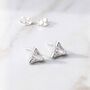 Sterling Silver Cubic Zirconia Triangle Stud Earrings, thumbnail 5 of 5