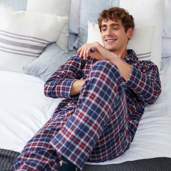 Men's Arran Tartan Brushed Cotton Pyjama Set, 2 of 5