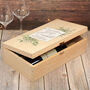 Eucalyptus Wedding Gift Double Wooden Wine Bottle Box, thumbnail 1 of 4