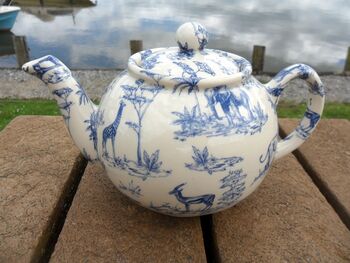 Two Cup Teapot In Blue Safari Design, 3 of 12