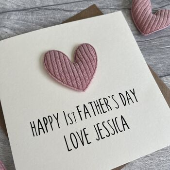 Personalised Heart Happy First Father's Day Card, 2 of 5