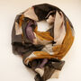 Peony Purple And Mustard Flower Summer Scarf, thumbnail 5 of 12