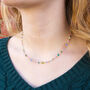 Willow 16 Inch Beaded Purple, Teal And Green Coloured Necklace, thumbnail 1 of 4
